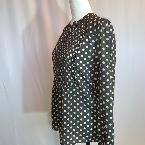 J Crew grey polka dot size 6 blouse - Picture 2 of 8